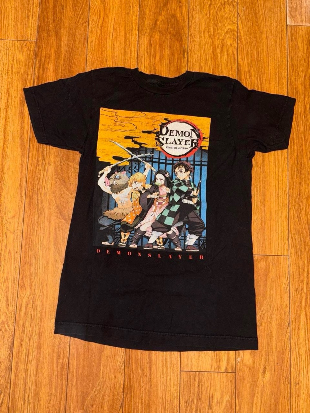 Demon Slayer Kimetsu no Yaiba black cotton t-shirt size S